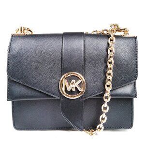 Michael Kors Greenwich Saffiano Leather Crossbody Bag - Black